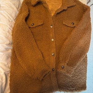 Cozy Brown Sherpa Jacket